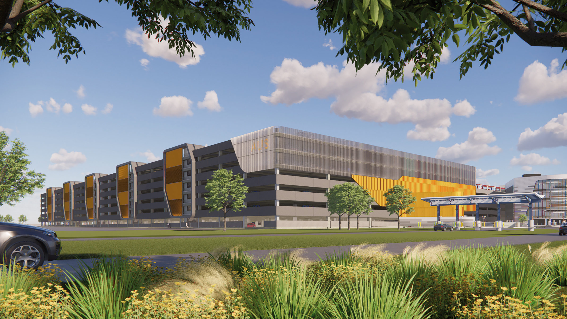 New Yellow Garage at Austin-Bergstrom International Airport