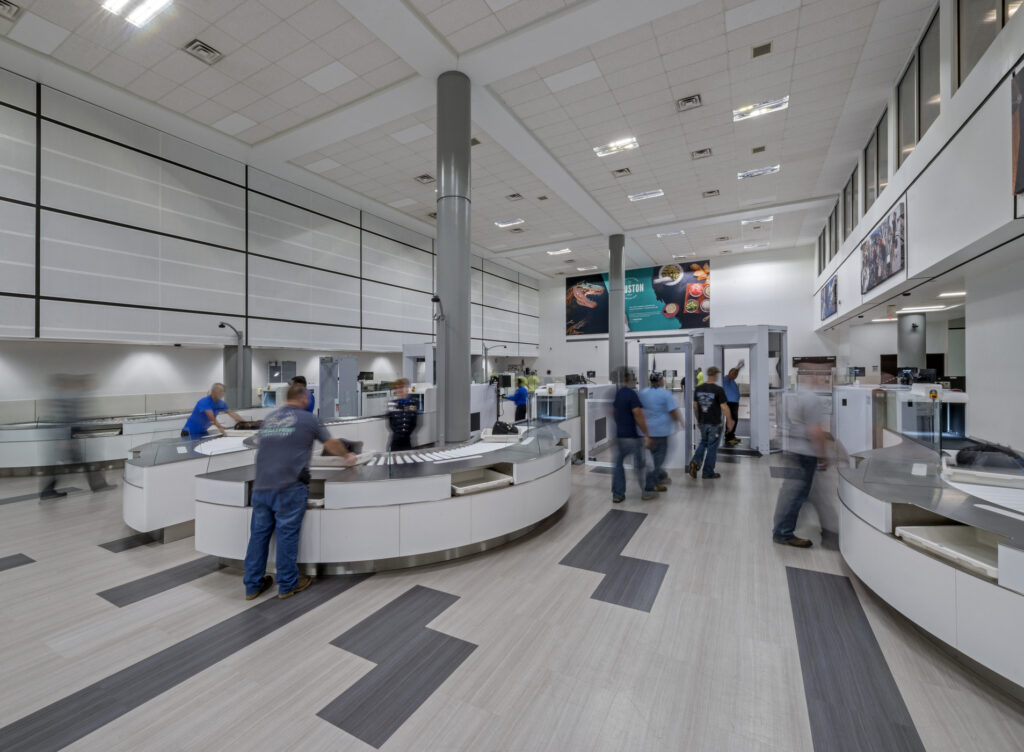 passengers in security checkpoint