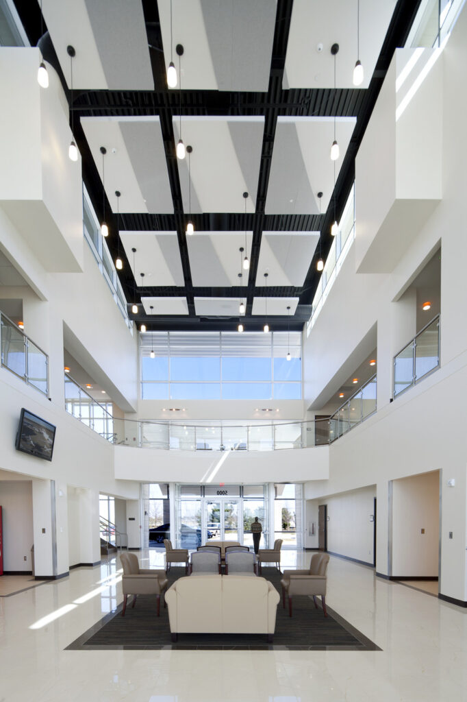 two-story lobby