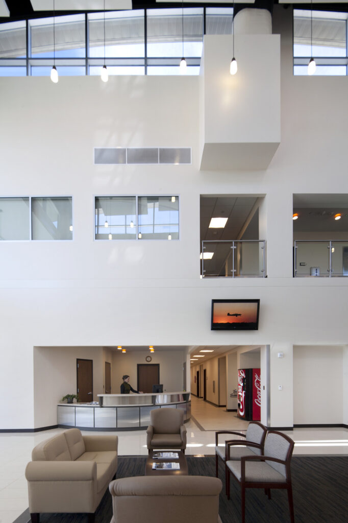 two-story lobby