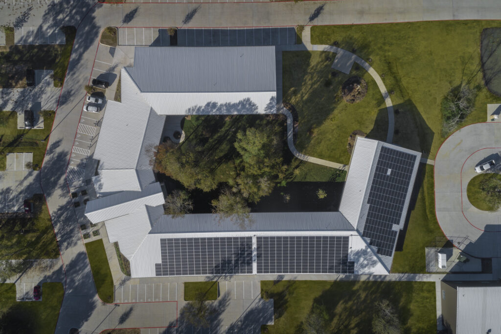 aerial view of center