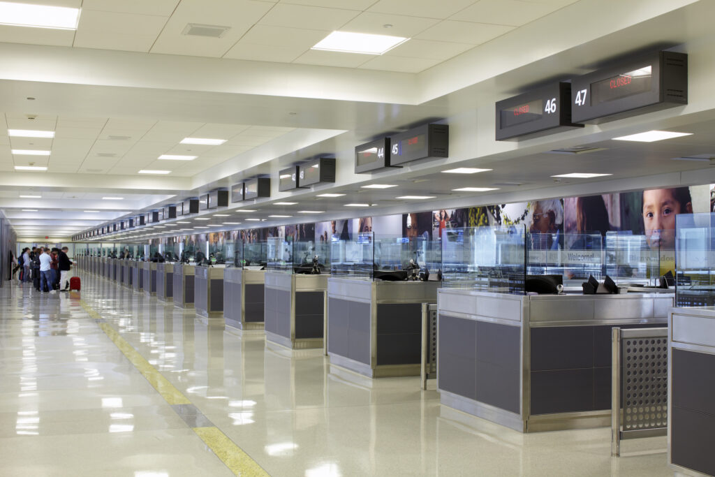 international arrivals hall interior