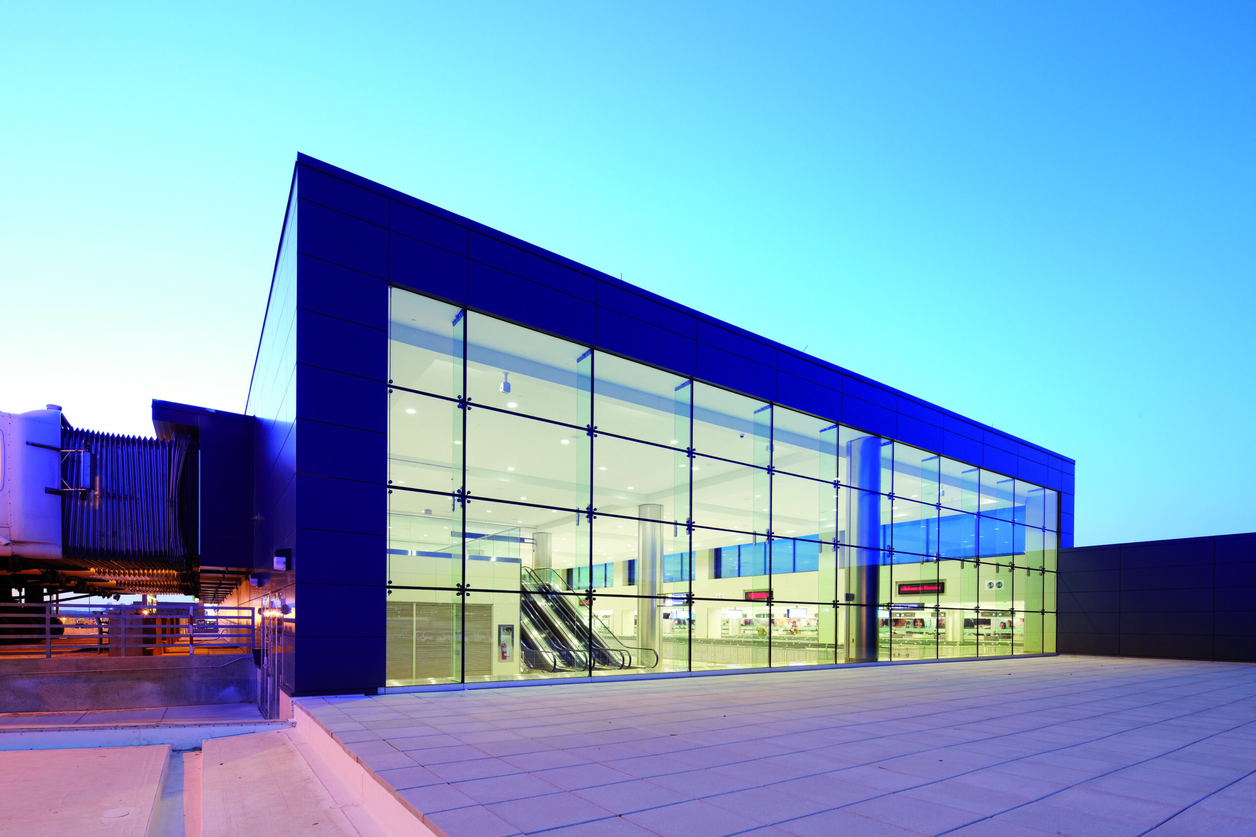 international arrivals hall exterior