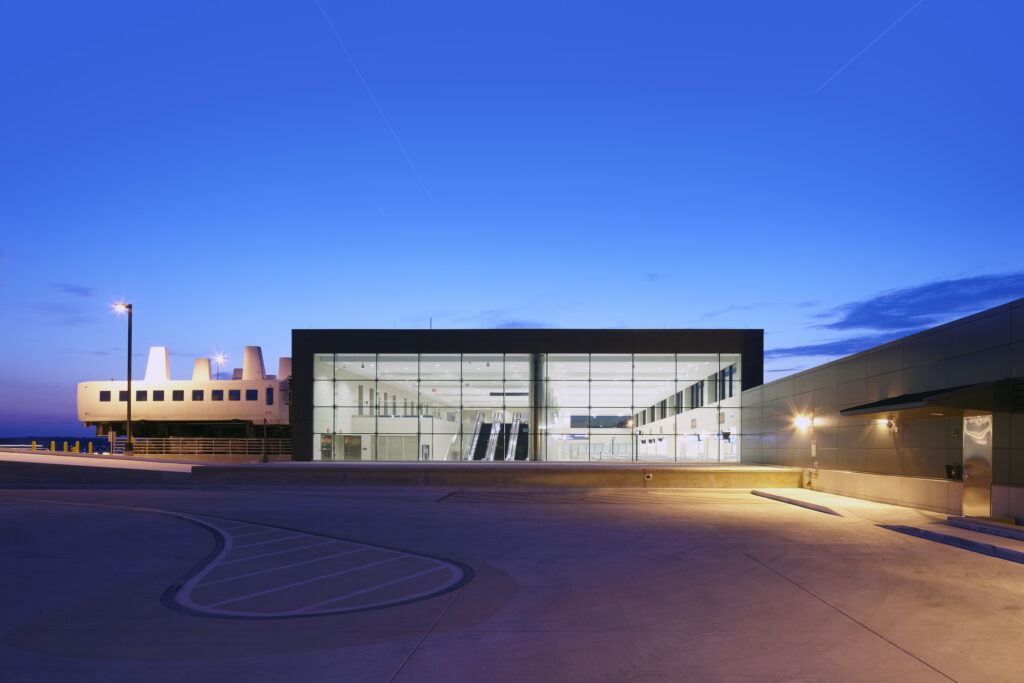 international arrivals hall exterior