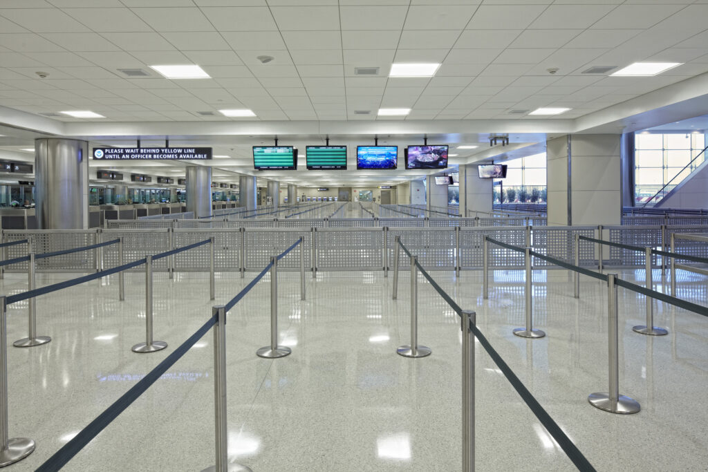 international arrivals hall interior