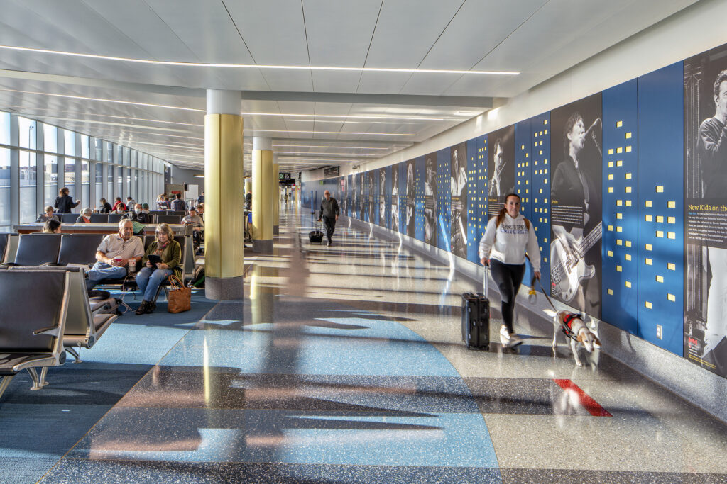 seating and walkway in terminal