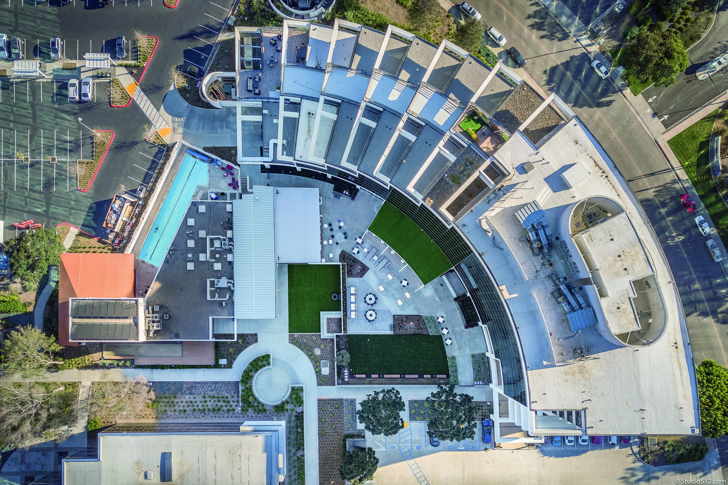 aerial view of connected areas