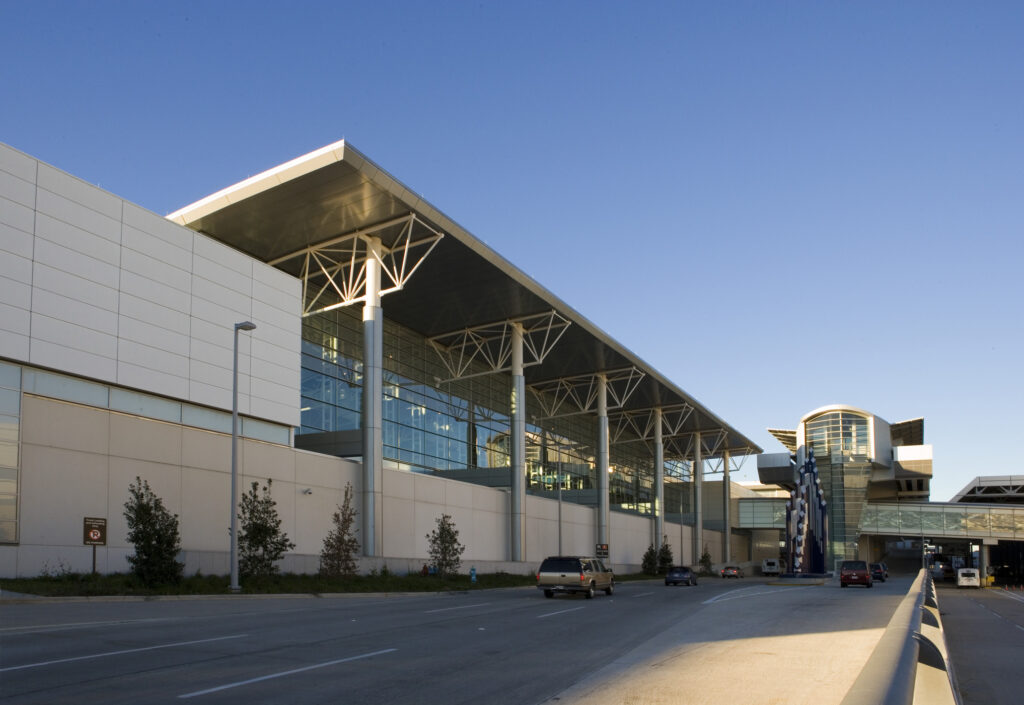 international arrivals building exterior