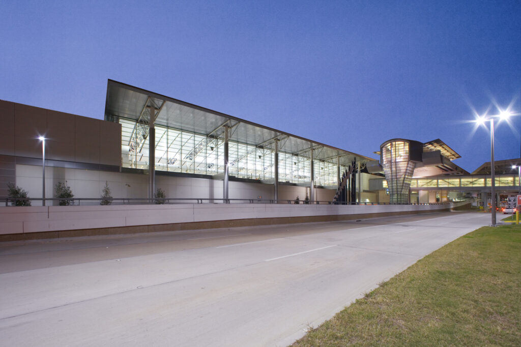 international arrivals building exterior