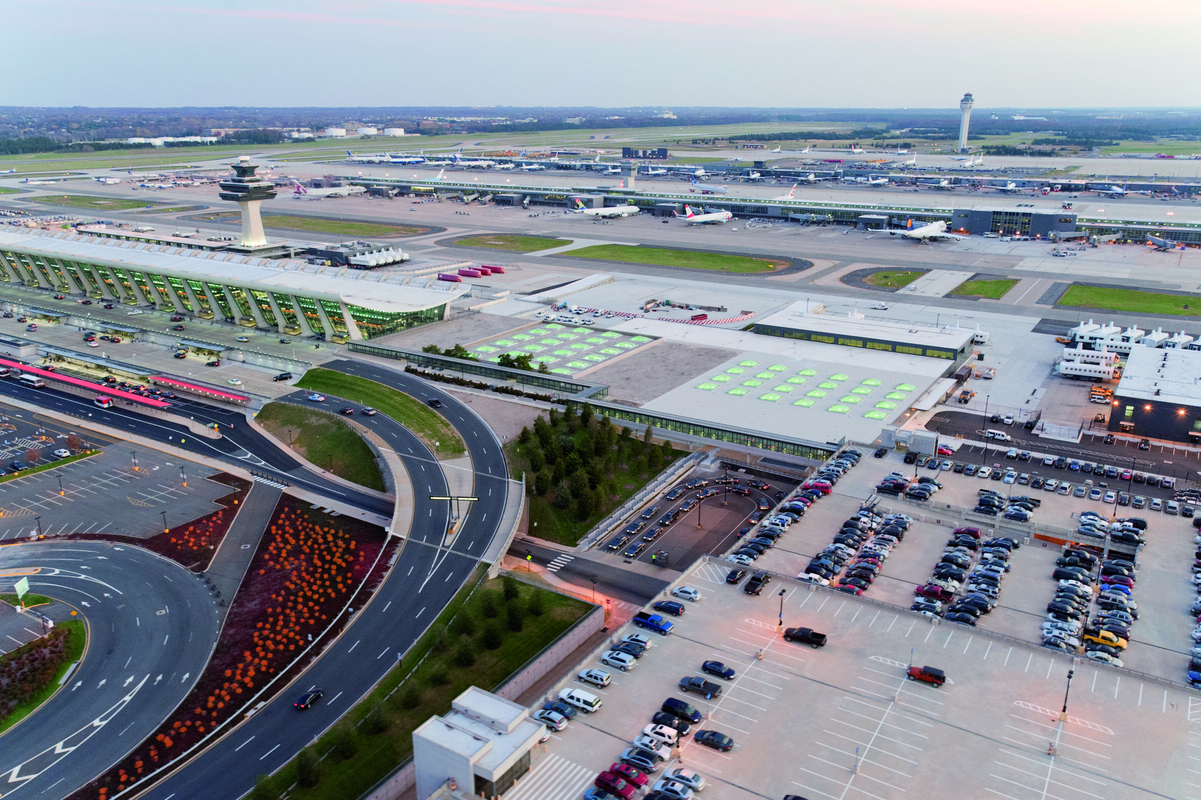 international arrivals hall aerial view