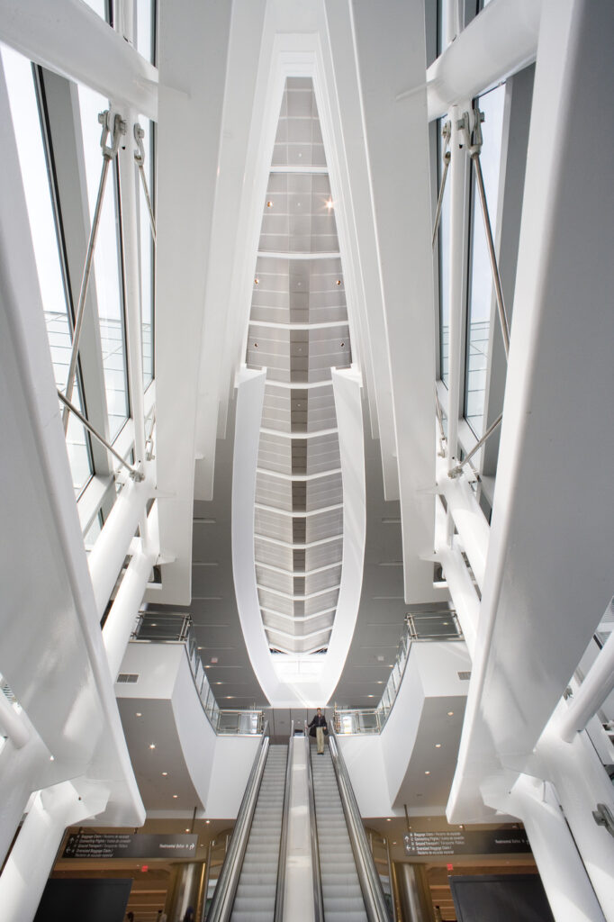 international arrivals escalators