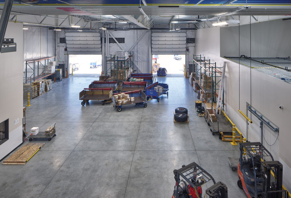 cargo facility with doors