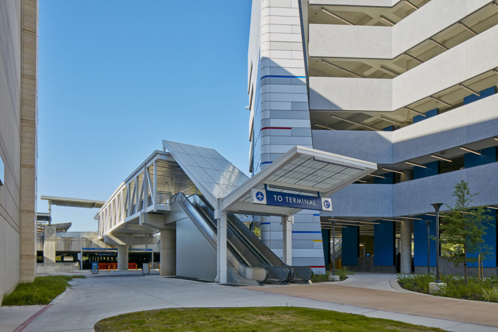 parking garage exterior and signage