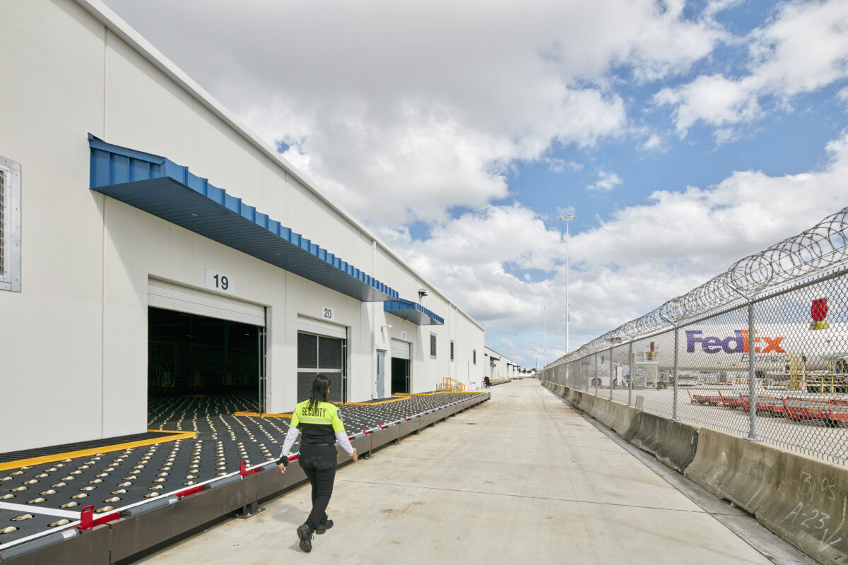 worker outside of distribution center