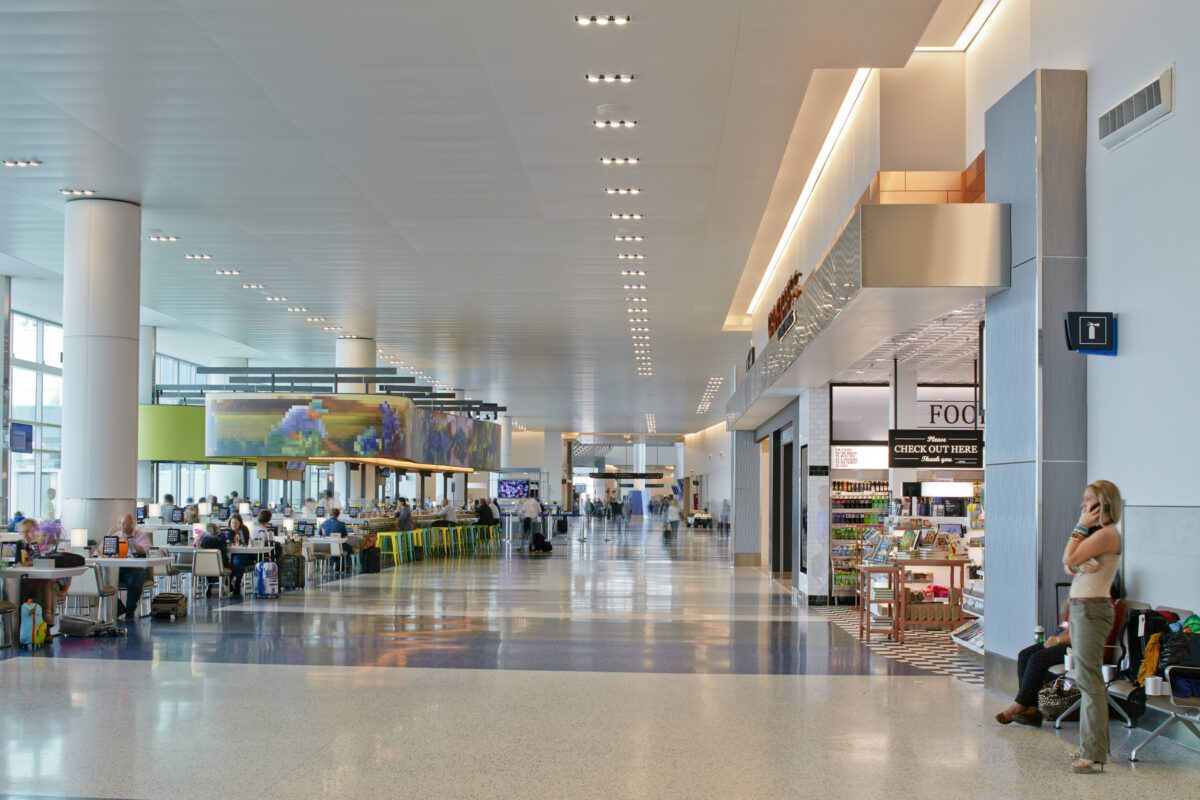 lounge seating and retail space