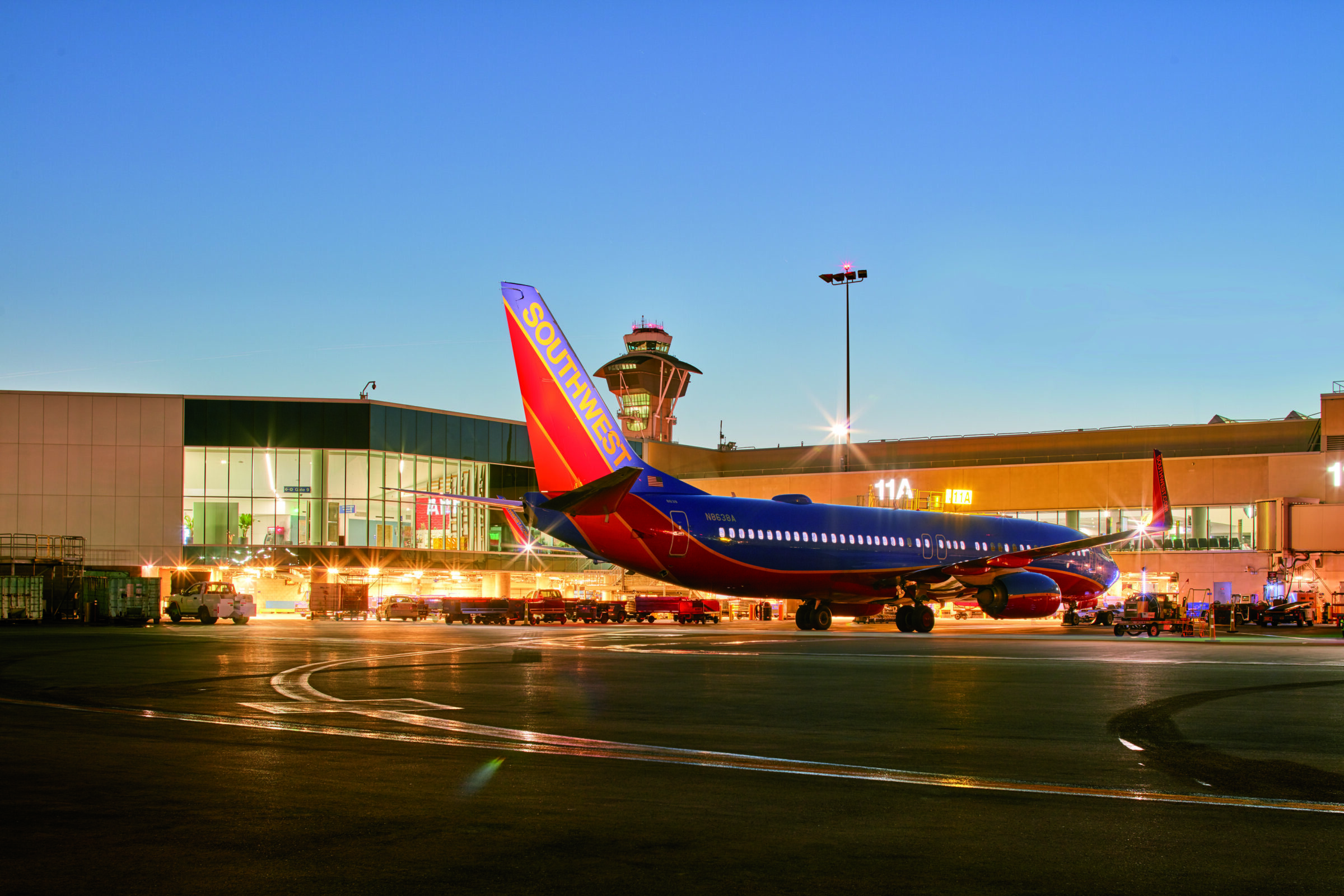 plane outside of terminal