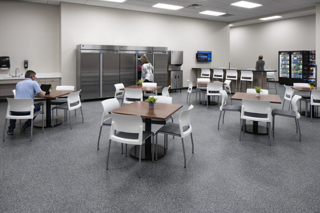 people in break room