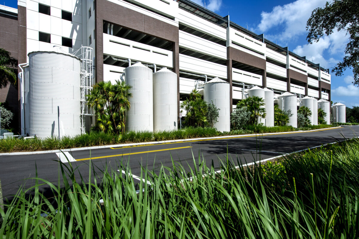 exterior with cisterns