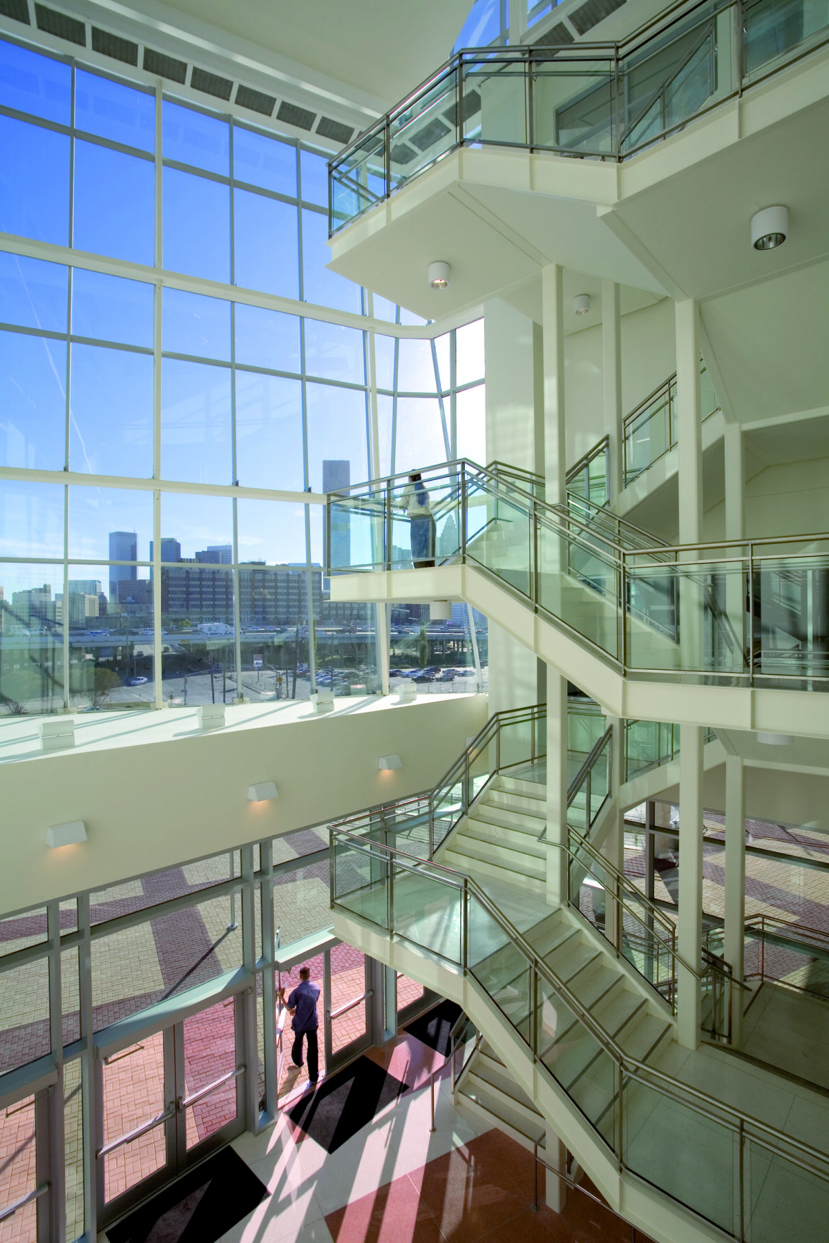 stairs with natural light