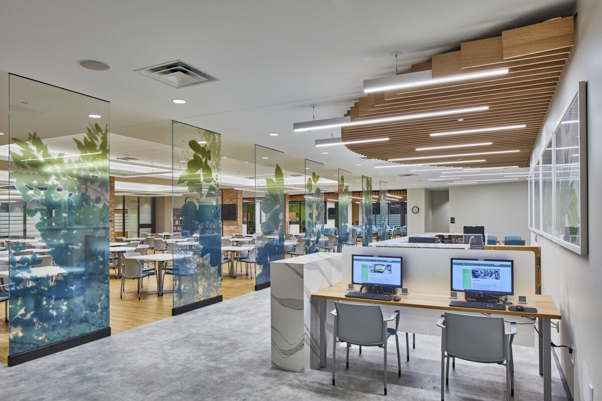 dining area and computers