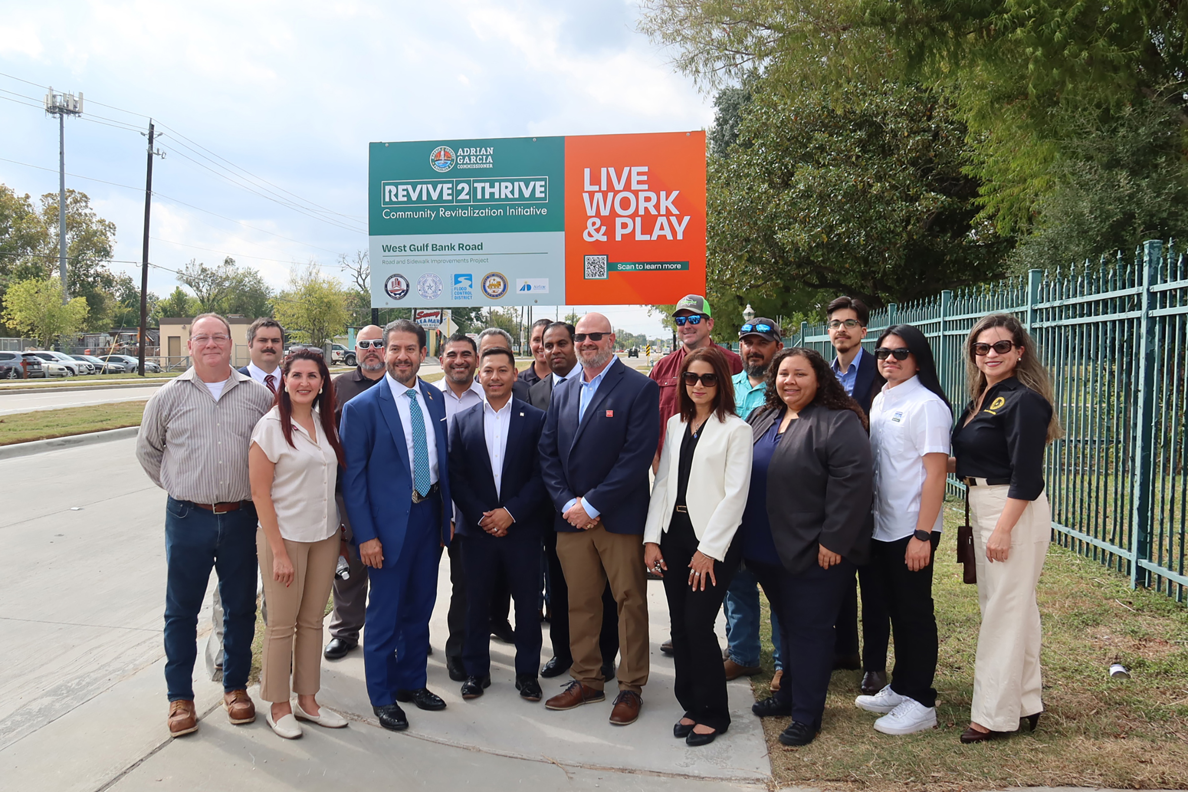 Team photo: PGAL Engineering Celebrates Ribbon Cutting of the West Gulf Bank Road Improvements Project