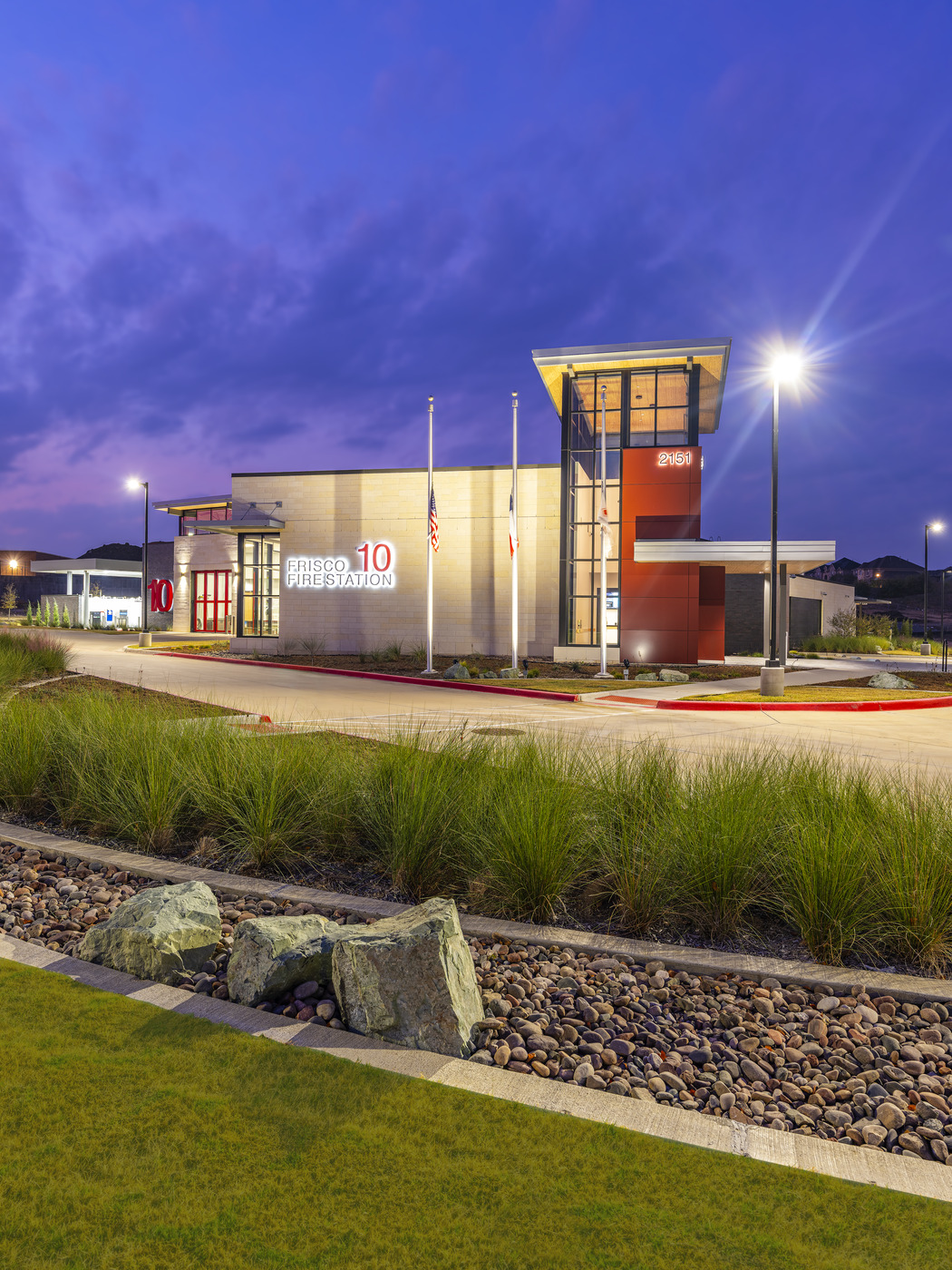 Side exterior at night