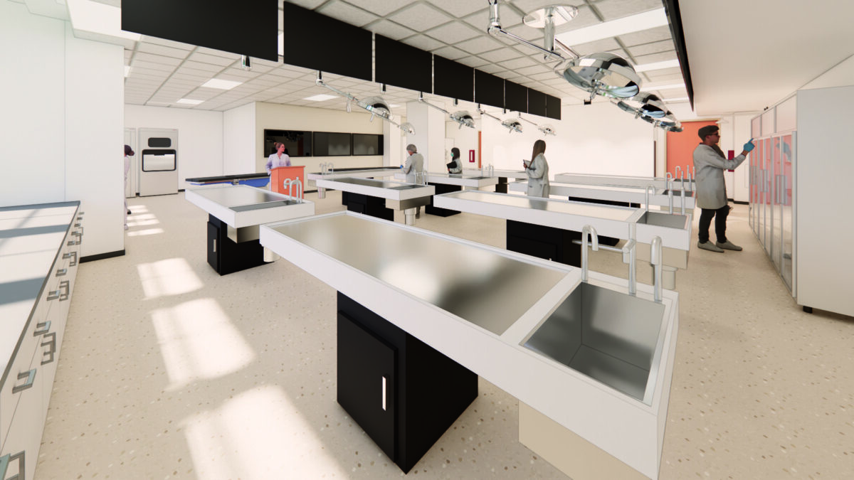 anatomy lab interior with people
