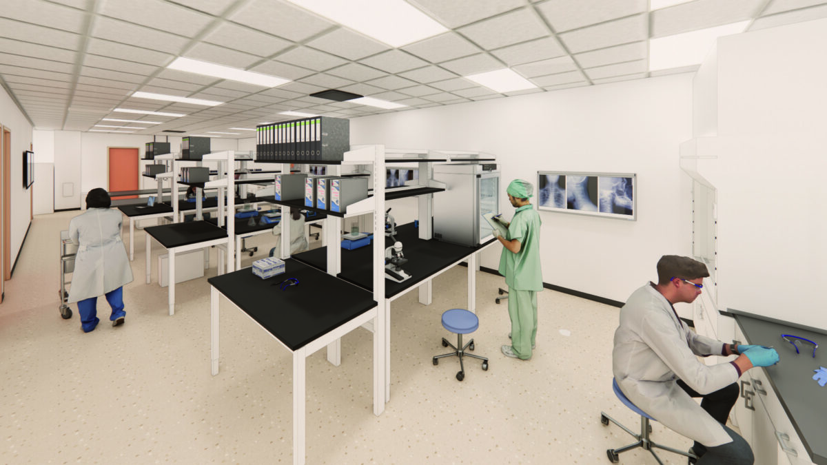 lab with people interior rendering