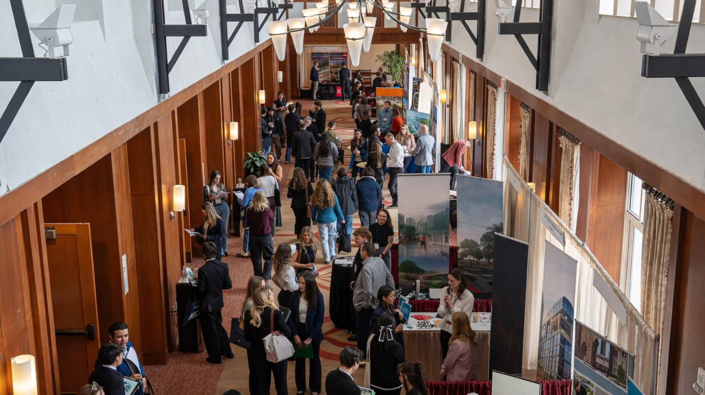 Aeiral View of Career Fair with People