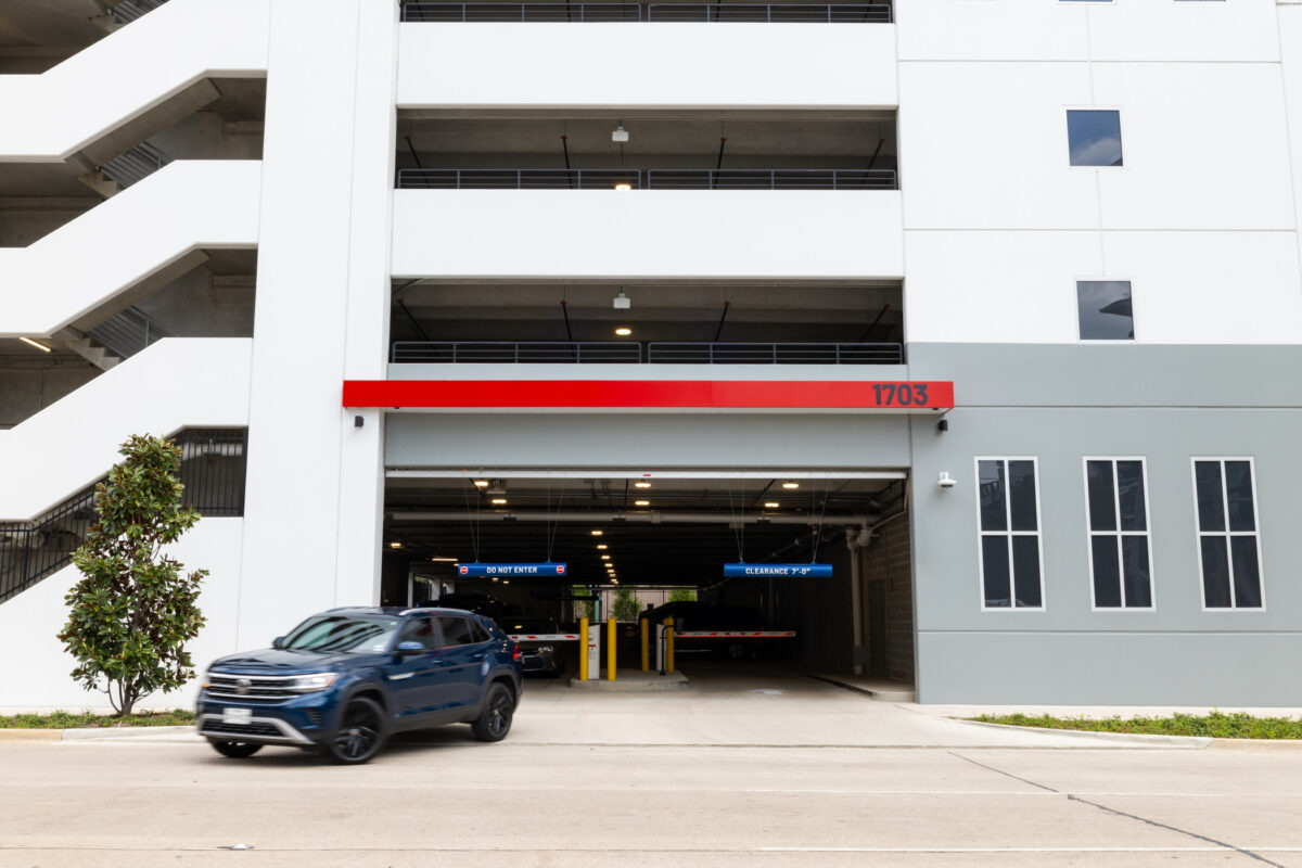 Entrance to parking garage