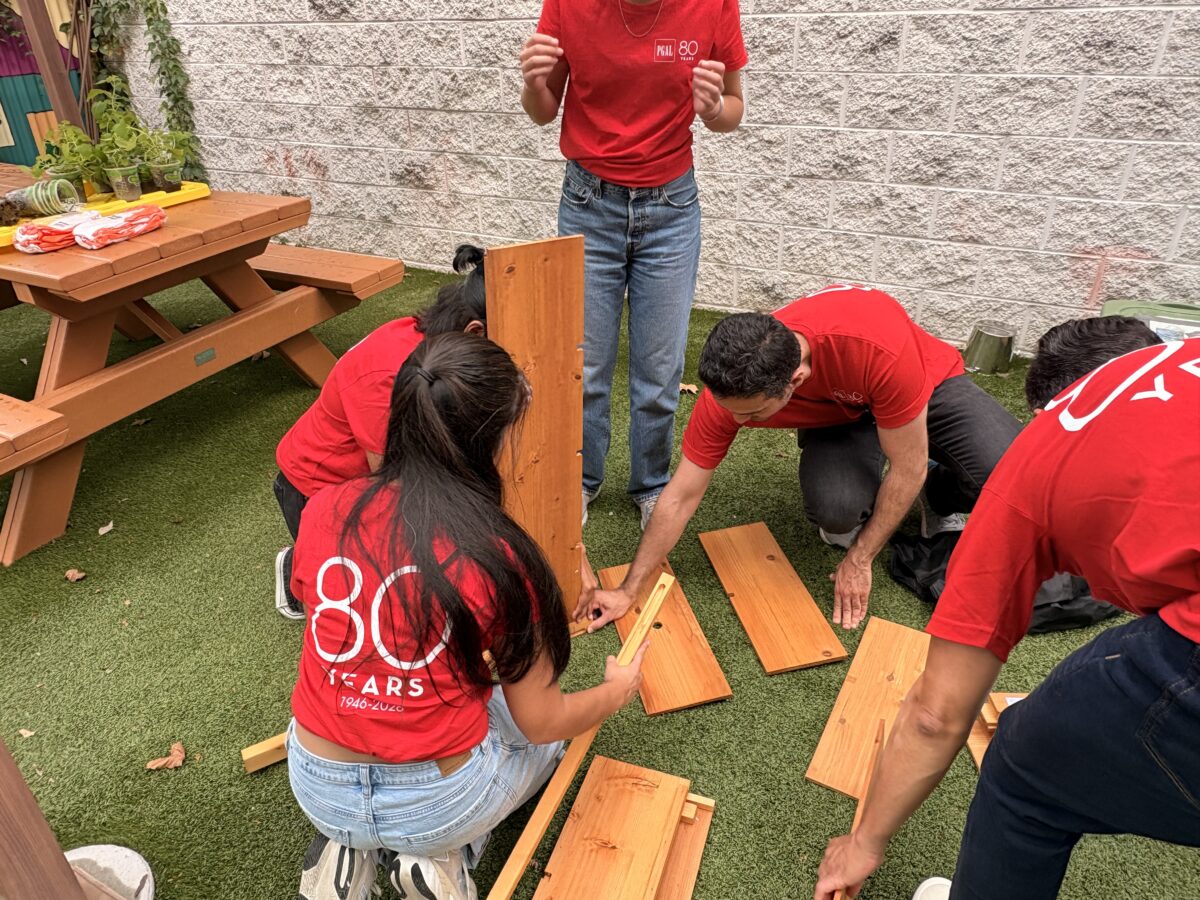 Volunteers measuring